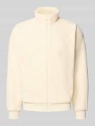 Fleecejack met opstaande kraag en labelstitching