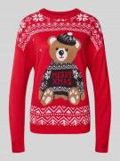 Regular fit gebreide pullover met kerstmotief, model 'TEDDY'