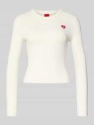 Slim fit gebreid shirt van viscosemix, model 'SHARPA'