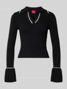 Slim fit gebreid shirt van viscosemix, model 'SAMUR'