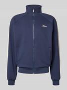 Sweatjack met labelprint en steekzakken