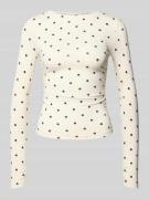 Shirt met lange mouwen en labelstitching, model 'Maeve'