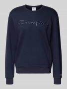 Sweatshirt met labelstitching en ronde hals
