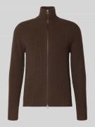 Regular fit gebreid jack van zuivere wol