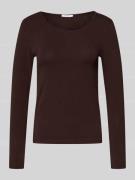 Shirt met lange mouwen en geribde ronde hals