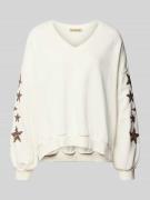 Oversized sweatshirt met V-hals