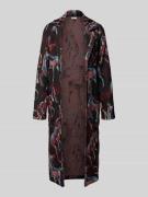 Lange jas in all-over look met opgestikte zakken