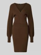 Knielange gebreide jurk van viscosemix