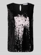 Top met bandjes, V-hals en pailletten