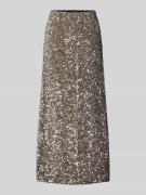 Uitlopende midirok met pailletten, model 'SILVER SEQ'