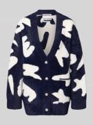 Comfort fit gebreid jack met all-over motief, model 'JARDEN'