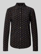 Regular fit overhemdblouse in all-over look, model 'DAQUANE'