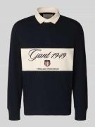 Sweatshirt met polokraag en blinde knoopsluiting