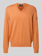 Gebreide pullover van scheerwol met V-hals