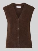 Gilet van alpacamix met V-hals, model 'JEANNE'