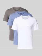 Regular fit T-shirt van puur katoen in een set van 3 stuks