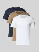 Regular fit T-shirt van puur katoen in een set van 3 stuks