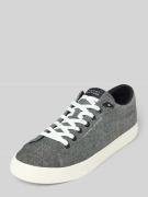 Lage sneakers van chambray-linnen