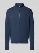 Cardigan met opstaande kraag en ritssluiting