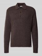 Gebreide pullover van wolmix met polokraag