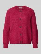 Regular fit gebreid jack van wolmix met alpaca, model 'LULU'