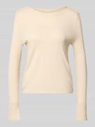 Gebreide pullover met geribde ronde hals