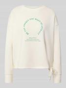 Sweatshirt met koordjes en print op de voorkant