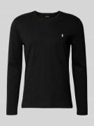 Katoenen shirt met lange mouwen en labelstitching