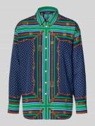 Relaxed fit overhemdblouse met all-over print, model 'Kotta'