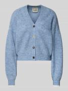 Oversized gebreid jack met knoopsluiting