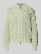 Regular fit cardigan in gebreide look met ajourpatroon