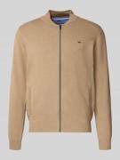 Cardigan met opstaande kraag en ritssluiting