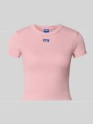 Slim fit T-shirt van katoenmix, model 'BABY TEE_B'