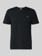 Regular fit T-shirt met labelstitching, model 'SHIELD'
