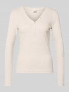 Slim fit shirt met lange mouwen en sierknoopsluiting