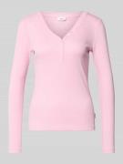 Slim fit shirt met lange mouwen en sierknoopsluiting