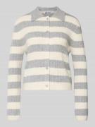 Gebreid jack met streepmotief en polokraag