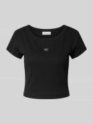 Kort T-shirt met labeldetail