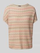 Loose fit gebreide top van viscosemix met visgraatpatroon