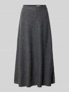 Uitlopende midirok van een mix van viscose en wol