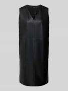 Knielange jurk in leerlook, model 'Wancy'