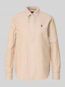 Regular fit overhemdblouse van een mix van katoen en linnen