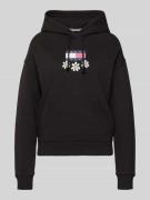 Hoodie met label- en motiefprint, model 'DAISY FLAG'