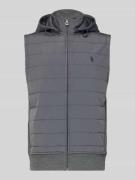 Bodywarmer met capuchon en labelstitching