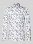 Slim fit zakelijk overhemd van katoenmix met kentkraag