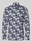 Slim fit zakelijk overhemd van katoenmix met kentkraag