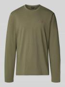 Shirt met lange mouwen en logostitching, model 'Salis'