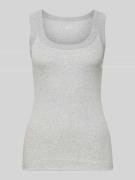 Tanktop met geribde ronde hals