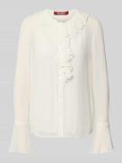 Regular fit blouse met lange mouwen van pure zijde