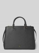 Lederen handtas met labelprint, model 'HANNA'